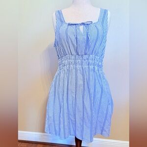 LOFT Striped Blue and White Mini Dress